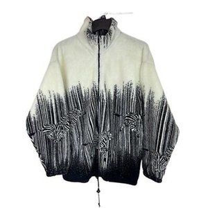 YASMIN | Jackets & Coats | Vintage Yasmin Fleece Zebra Ivory Black 